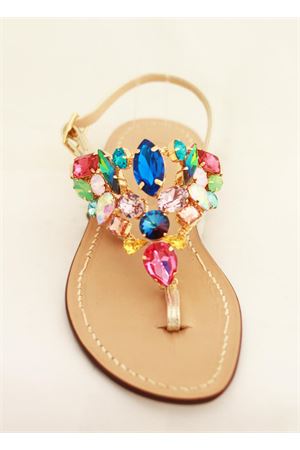 Sandali capresi gioiello multicolore Da Costanzo | S3960ORO